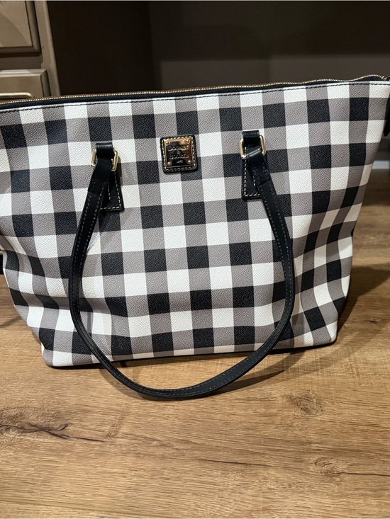 Dooney & Bourke Handbags - Dooney & Bourke Black and White Gingham Tote